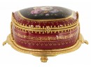 Hand Painted Porcelain And Bronze Jewlery Box With Lid
