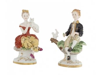 Hand Painted Dancing Porcelain Figures