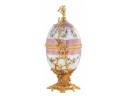 Hand Painted Porcelain And Bronze Floral Egg Jar