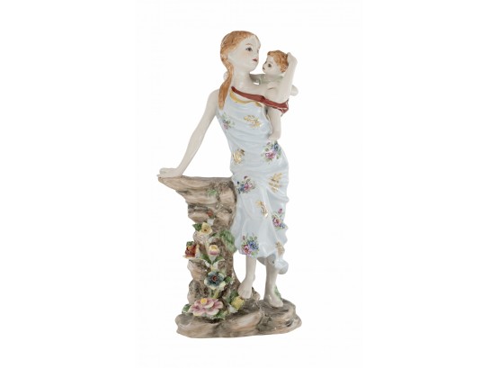Mother With Child Porcelain Figurine