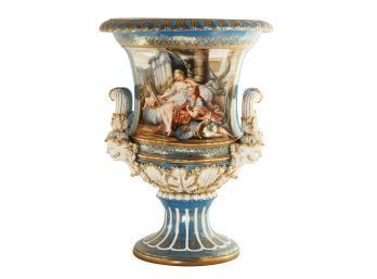 Classical Hand Painted Porcelain Krater Pot