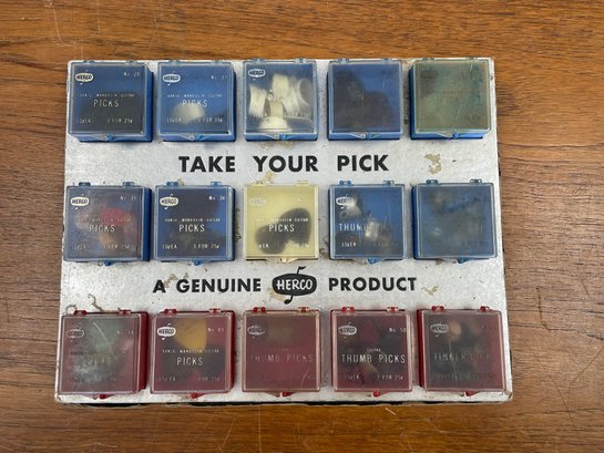 Vintage Guitar Pick Box & Picks