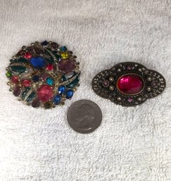 Costume Jewelry - Vintage Antique  Rhinestone Czech Scatter Pins