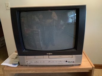 TV & TV Stand, (TV Has VHS & DVD)
