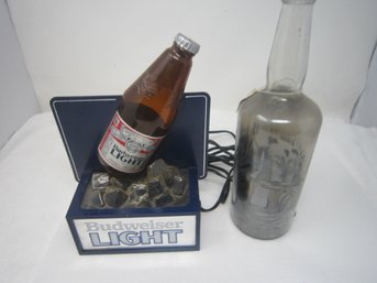 Vintage Beer Light And Rare Glass Bottle
