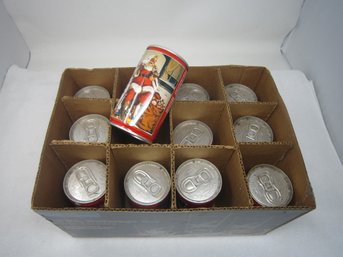 12 Vintage Christmas Coca-Cola Steel Cans