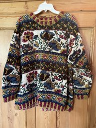 Liz Wear - Knitted By Hand Sweater - Size L