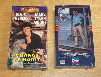 Two Sealed Elvis VHS Tapes - Change Of Habit & Flaming Star