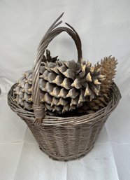 Basket Of Pine Cones