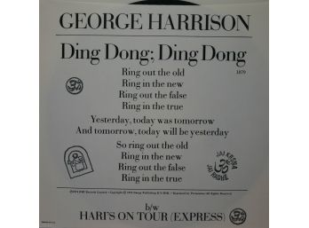 George Harrison 45 RPM - 'Ding Dong Ding Dong'