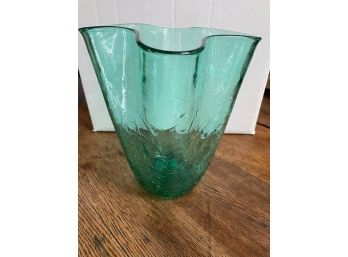 Green Mid Century Glass Vase