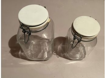 Vintage Pair Of Kitchen Canisters