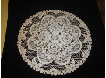 Two Fabric Lace Doilies And Collar