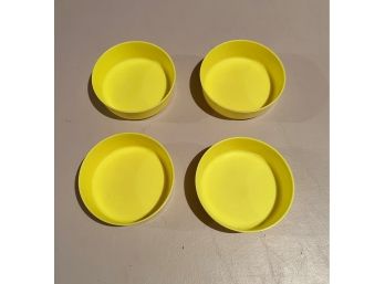 Four (4) Tupperware Yellow Cereal Bowls
