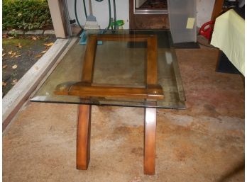 Wood And Glass Coffee Table 4ft 6in X 3ft