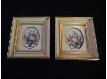 Two Floral Framed Pictures