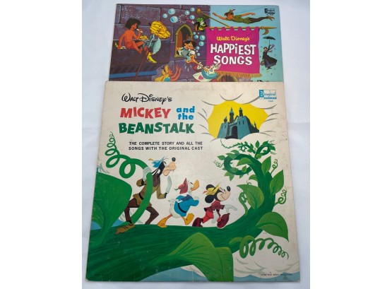 2 Disney Record Lot - Mickey & The Beanstalk & Happiest Songs