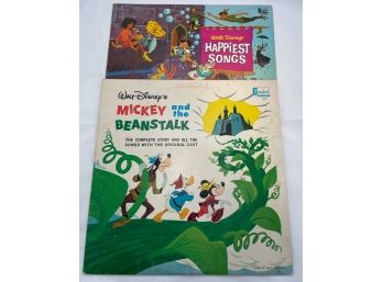 2 Disney Record Lot - Mickey & The Beanstalk & Happiest Songs