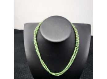 Costume Jewelry - Green Stone Beaded Necklace