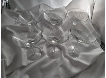 Set Of Six (6) Mid-Century Modern Martini Glasses