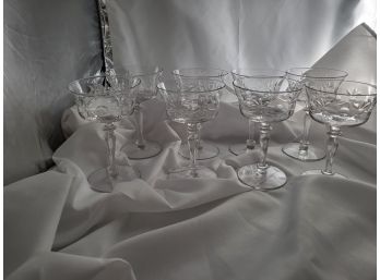 Glastonberrry Lotus Crystal - 8 Sherbert/champagne Glasses