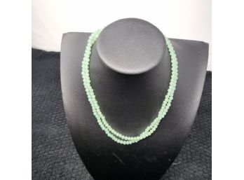 Costume Jewelry - Translucent Green Beaded Necklace