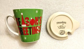 Artist Palette Floral Christmas Plate And Seasons Greetings Mug - Coffee Cup, Tea Cup Or Cocoa Cup!