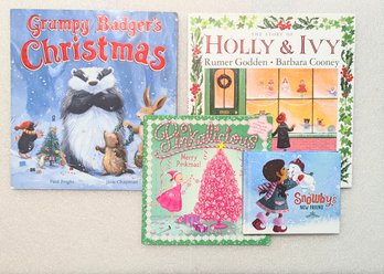 Children's Christmas Book Lot: Snowby's, Pinkalicious, Holly & Ivy And Grumpy Badger's Christmas