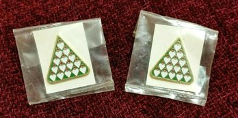 Christmas Tree Lapel Pin - Gold Tone, With Red & Green Brooch - You Get 2 Pins!
