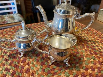Three Piece Mini Tea Set Silver Plate