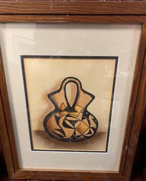 Signed Watercolor By David Paul Framed