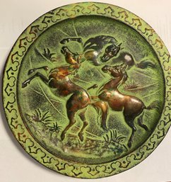 Arts And Crafts Enameled Bronze Charger