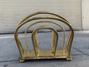 Vintage Brass Magazine Rack In The Dorothy Thorpe Style