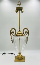 Italian Lamp By Leone Aliotti, Bronze & Crystal