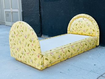 Single Bed Upholstered In A Floral Fabric, Single Size