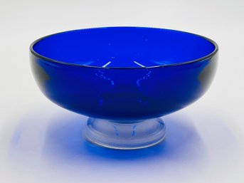 Cobalt Blue Art Glass Bowl By Correia Glass, Signed & Dated,