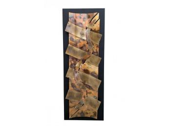 Brutalist Style Wall Sculpture In Copper