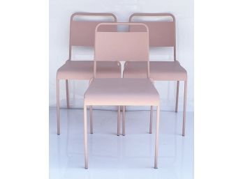 Set Of 3 Pink Stackable Chairs
