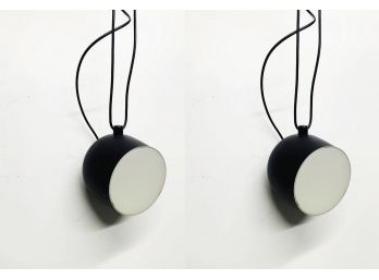 Pair Of AIM LED Pendant Lights In Black By Flos