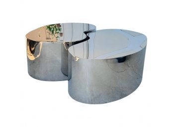 Pair Of Free-Form Coffee Tables, Karl Springer Style