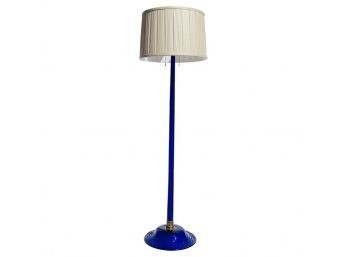 Cobalt Blue Murano Glass & Brass Floor Lamp