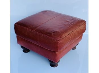 Red Leather Bench/Ottoman