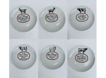 Set Of 6 French Porcelaine D'Auteuil Cheese Plates