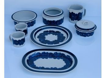 8 Hand Painted Serving Dishes By Ulla Procope, Arabia