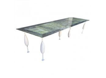 Asymmetrical Marble Table By Sema Topaloglu, 11ft Long