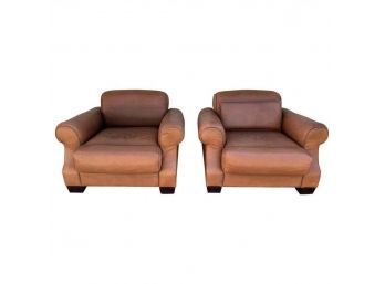 Pair Of Vintage Leather Chairs By Nienkamper