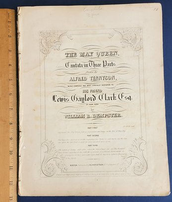 1845 Publication Of The May Queen By Alfred Tennyson Put To Music By William Dempster Cantata In 3 Rare