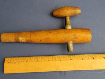 Early Wooden And Bronze/Nickel Barrel Tap