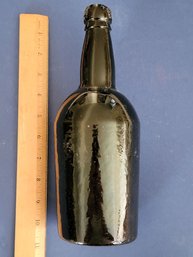 Early Hand Blown Green Colored Bottle