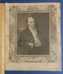 1825 Stipple Engraving Of John Quincy Adams By R. Kearny From Painting By King